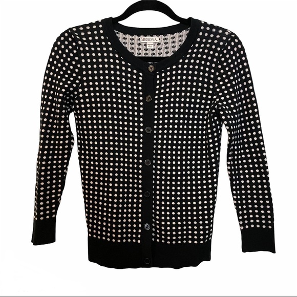 Merona Sweaters - Merona Black and White Polka Dot Y2K Sweater Sz. XS/TP